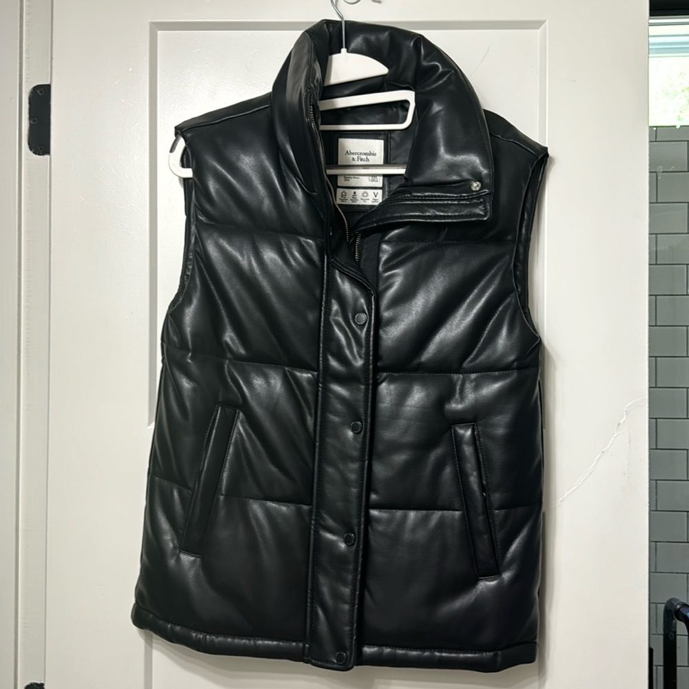 Abercrombie Leather Puffer Vest